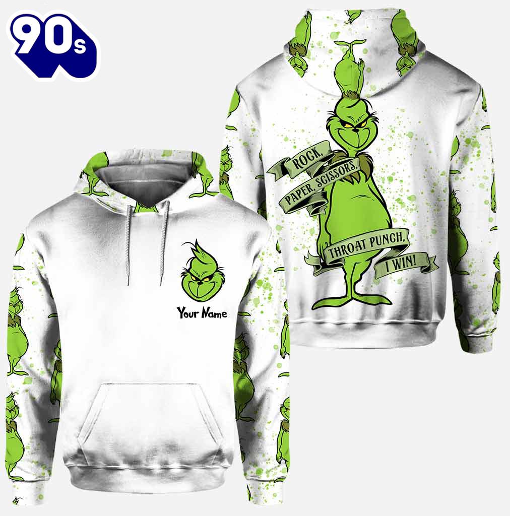 Rock Paper Scissors I Win - Personalized Grinch Hoodie and Leggings set Rock Paper Scissors I Win - Personalized Grinch Hoodie and Leggings set
