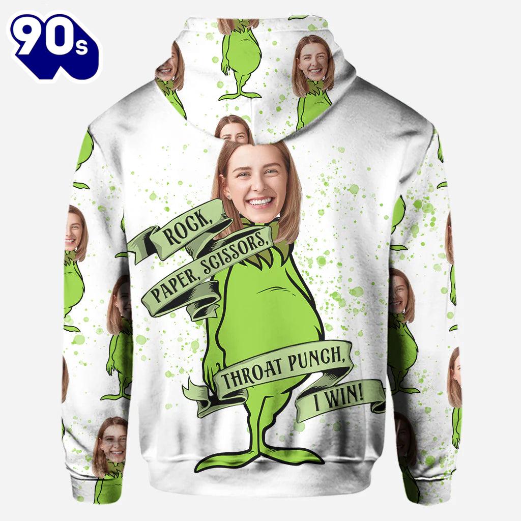 Rock Paper Scissors - Personalized Grinch Christmas Hoodie and Leggings Rock Paper Scissors - Personalized Grinch Christmas Hoodie and Leggings