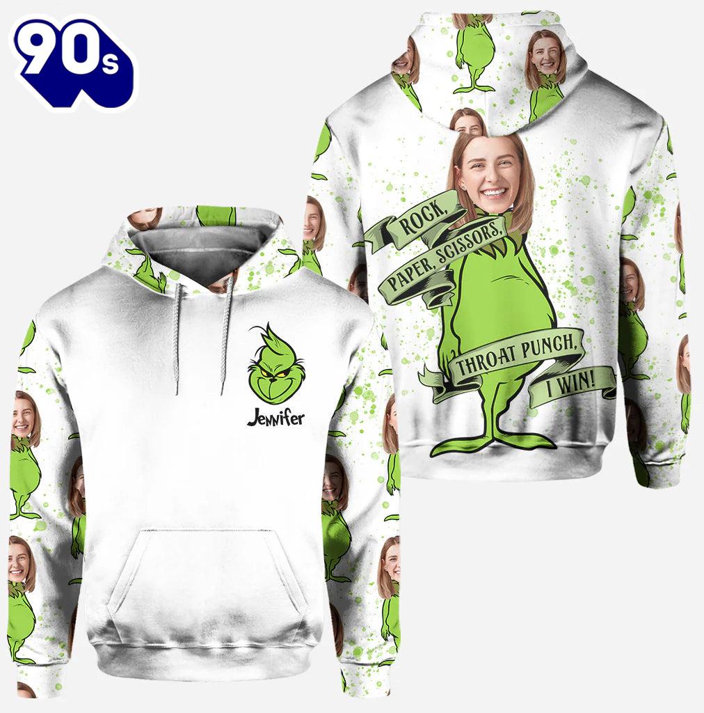 Rock Paper Scissors - Personalized Grinch Christmas Hoodie and Leggings Rock Paper Scissors - Personalized Grinch Christmas Hoodie and Leggings
