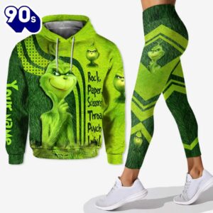 Rock Paper Scissors Throat Punch I Win - Personalized Grinch Hoodie and Leggings