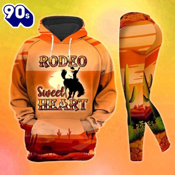 Rodeo Girl All Over Print Leggings Hoodie Set Outfit For Women Gift Xmas