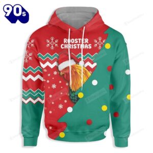 Rooster Christmas For Christmas Hoodie…