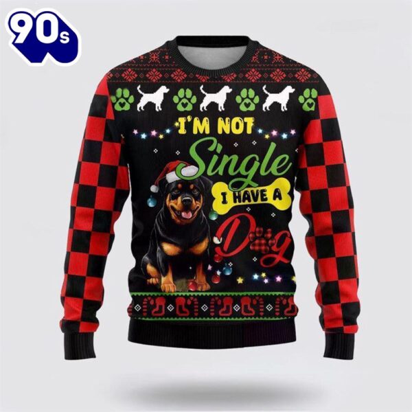 Merry Christmas  Rottweiler Dog Ugly Christmas Sweater For Men And Women