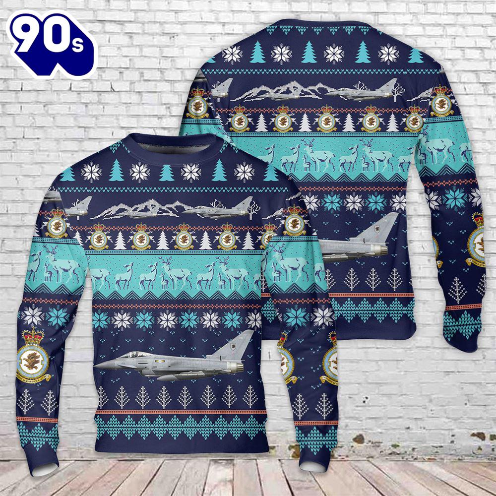 Royal Air Force No. 11 Squadron RAF Eurofighter Typhoon FGR.4 Christmas Sweater Royal Air Force No. 11 Squadron RAF Eurofighter Typhoon FGR.4 Christmas Sweater