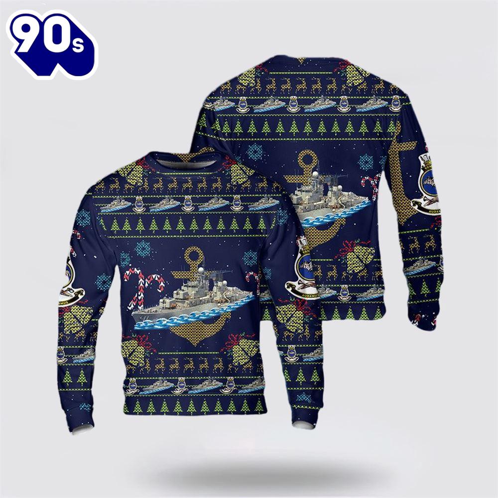 Royal Australian Navy HMAS Vampire (D11) Christmas AOP Sweater Royal Australian Navy HMAS Vampire (D11) Christmas AOP Sweater