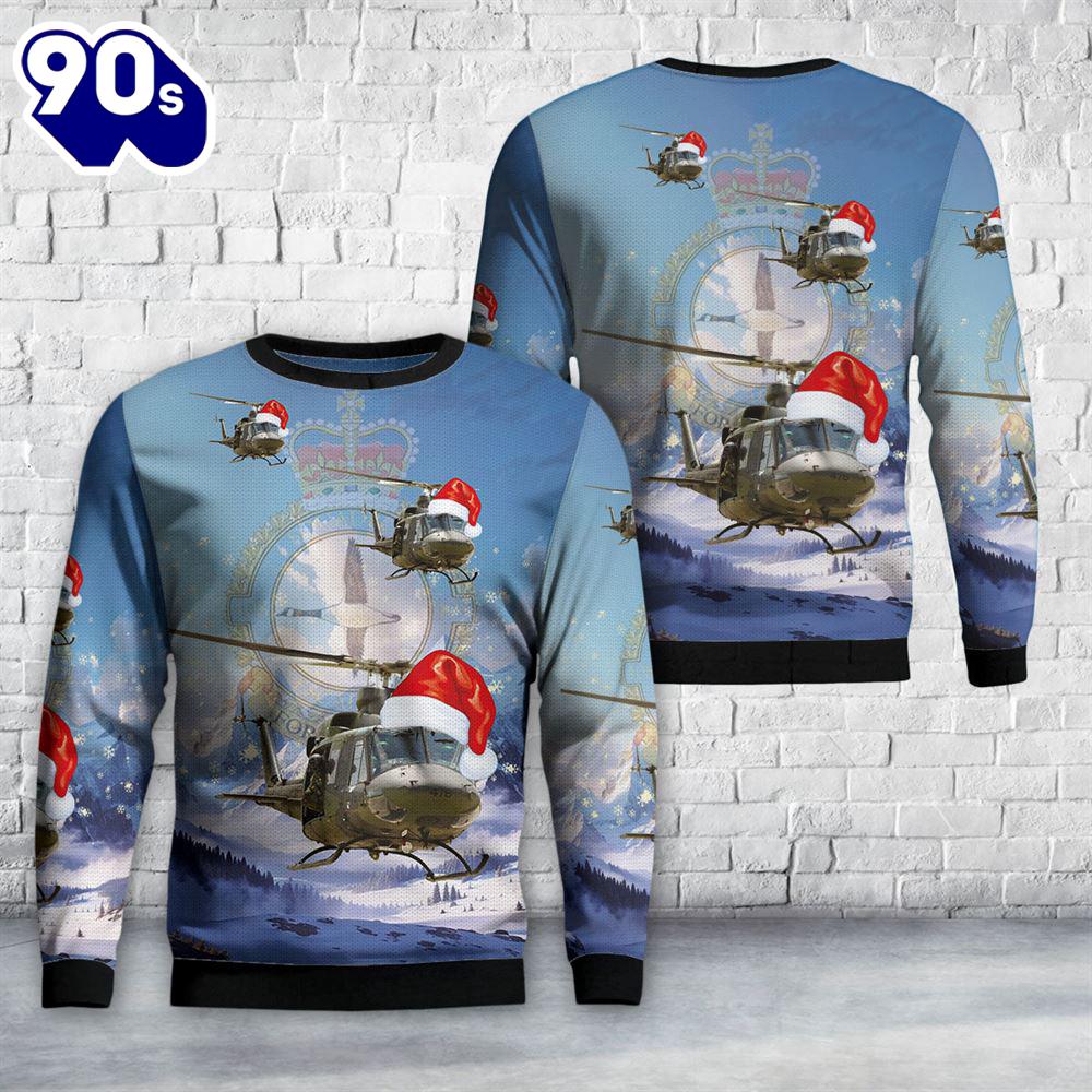 Royal Canadian Air Force 408 Tactical Helicopter Squadron Bell CH-146 Griffon Christmas Sweater Royal Canadian Air Force 408 Tactical Helicopter Squadron Bell CH-146 Griffon Christmas Sweater