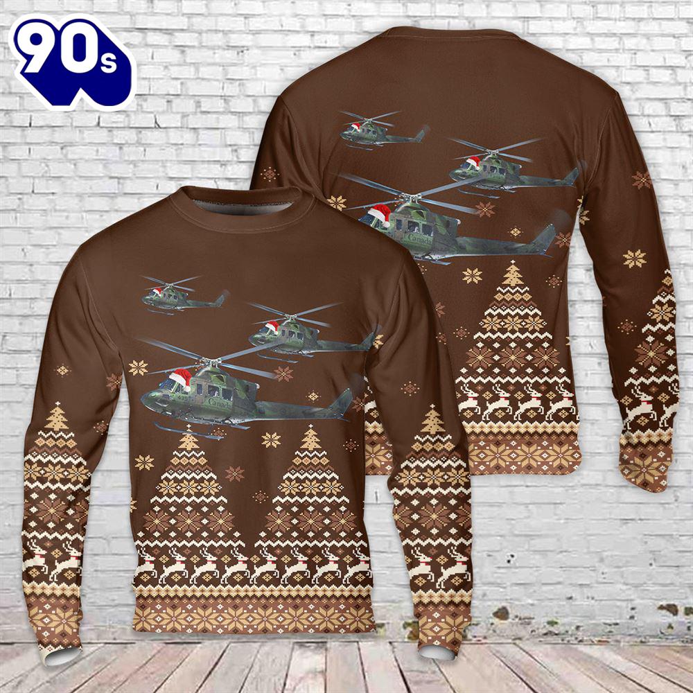 Royal Canadian Air Force Bell CH-146 Griffon From 430 Tactical Helicopter Squadron Christmas Sweater Royal Canadian Air Force Bell CH-146 Griffon From 430 Tactical Helicopter Squadron Christmas Sweater