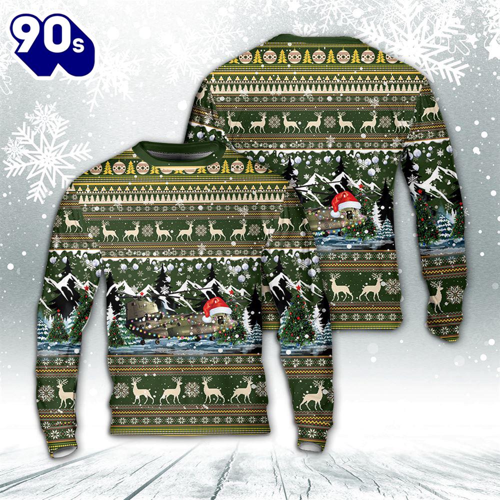 Royal Canadian Air Force Boeing CH-147F Chinook (414) Christmas Sweater Royal Canadian Air Force Boeing CH-147F Chinook (414) Christmas Sweater