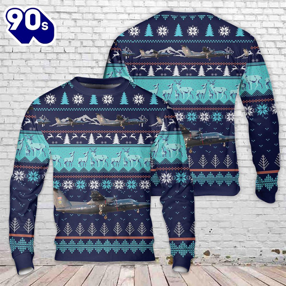 Royal Canadian Air Force De Havilland Canada CT-142 Dash 8 (DHC-8-102) Christmas Sweater Royal Canadian Air Force De Havilland Canada CT-142 Dash 8 (DHC-8-102) Christmas Sweater