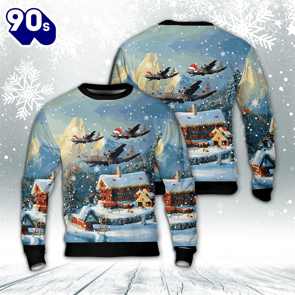 Royal Canadian Air Force Lockheed Martin CC-130J-30 Hercules (L-382) Christmas Sweater Royal Canadian Air Force Lockheed Martin CC-130J-30 Hercules (L-382) Christmas Sweater
