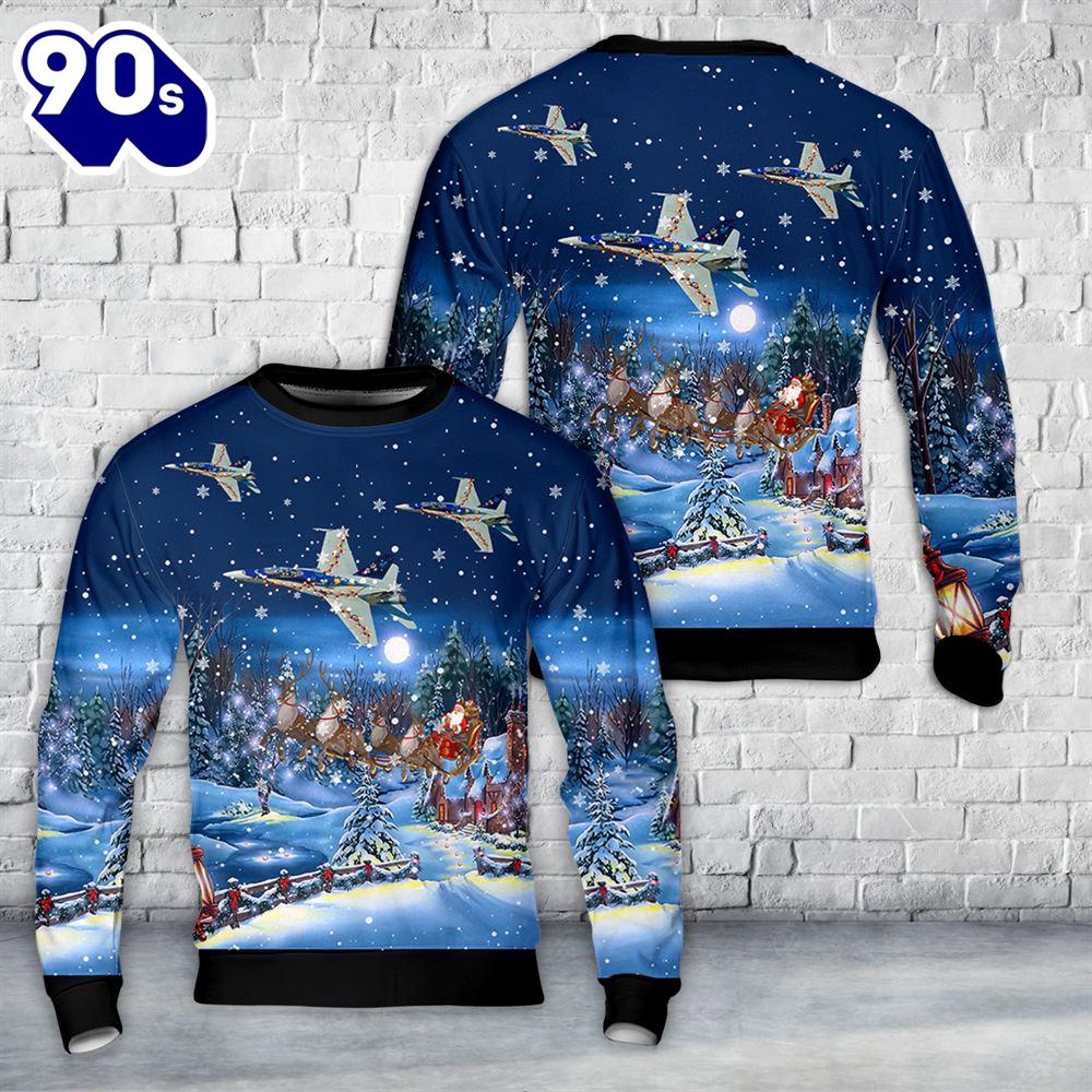 Royal Canadian Air Force (RCAF) CF-18A Christmas AOP Sweater Royal Canadian Air Force (RCAF) CF-18A Christmas AOP Sweater