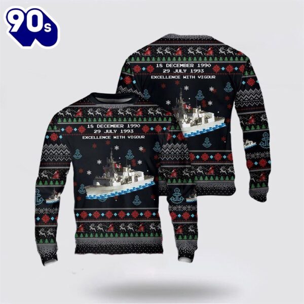 Royal Canadian Navy HMCS Toronto (FFH 333) Christmas AOP Sweater