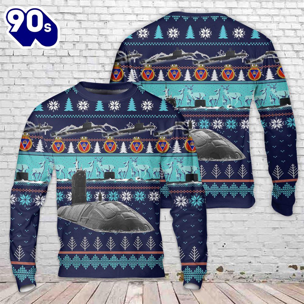Royal Canadian Navy HMCS Victoria (SSK 876) Submarine Christmas Sweater Royal Canadian Navy HMCS Victoria (SSK 876) Submarine Christmas Sweater