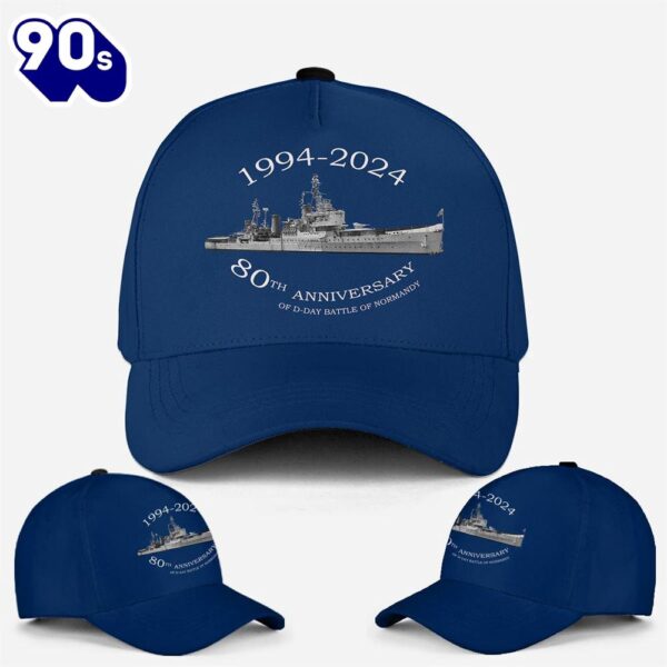 Royal Navy HMS Glasgow (C21) In Omaha Beach Baseball Cap  Gift For Veteran Day