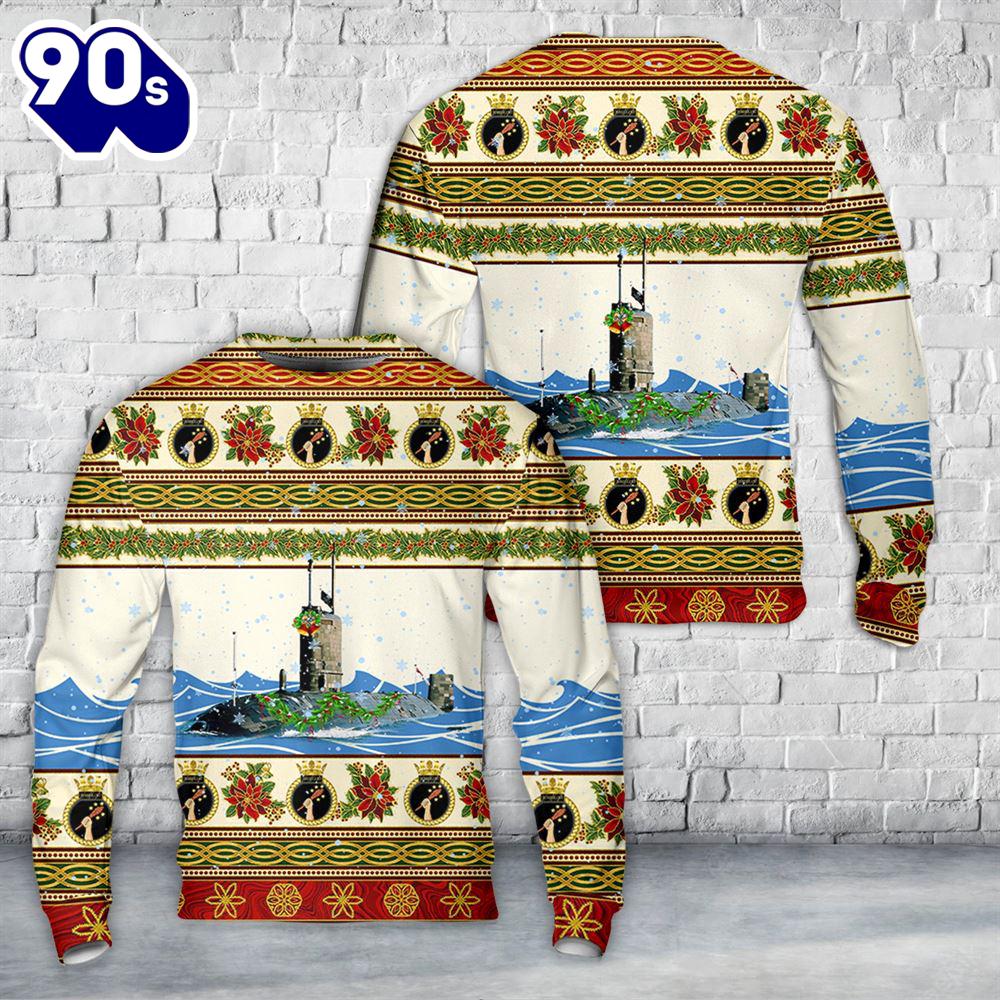 Royal Navy Trafalgar-class submarine HMS Turbulent (S87) Christmas Sweater Royal Navy Trafalgar-class submarine HMS Turbulent (S87) Christmas Sweater
