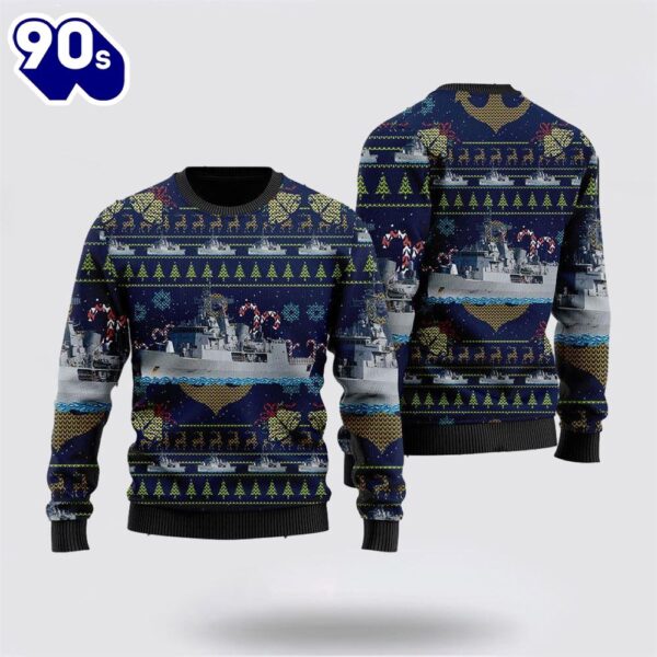 Royal New Zealand Navy HMNZS Te Mana (F111) Christmas Sweater 3D