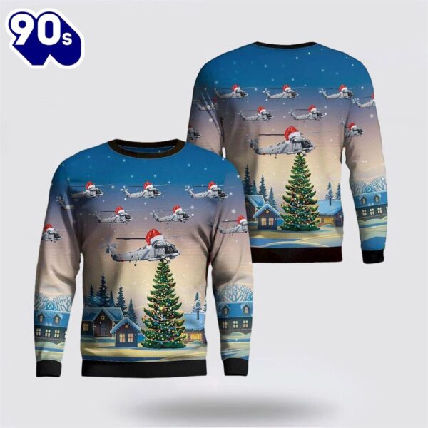 Royal New Zealand Navy Karman SH-2G(I) Sea Sprite Christmas Sweater 3D