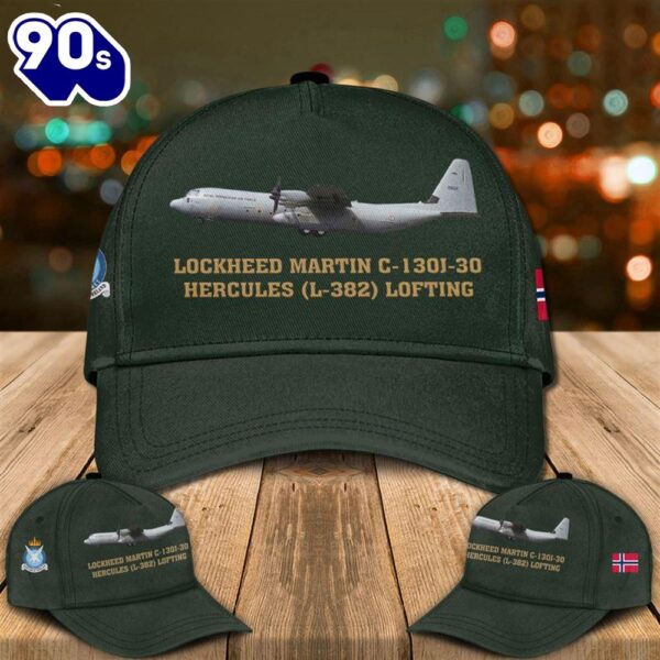 Royal Norwegian Air Force Lockheed Martin C-130J-30 Hercules (L-382) Lofting Baseball Cap  Gift For Veteran Day