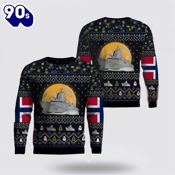 Royal Norwegian Navy HNoMS Fridtjof Nansen Christmas AOP Sweater