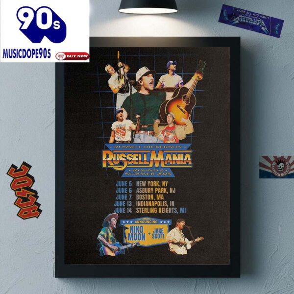 Russell Dickerson Russell Mania Round 1 Summer 2025 Tour Dates Canvas