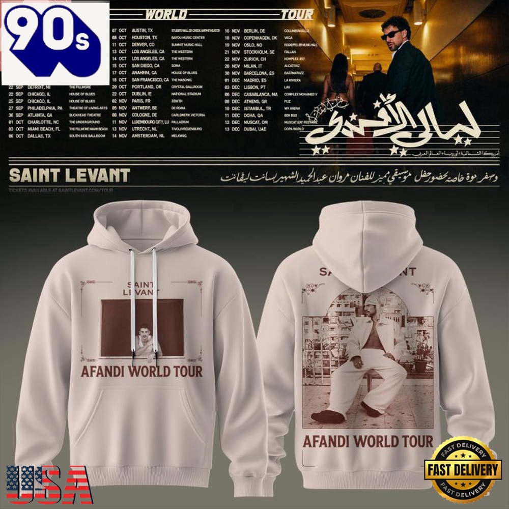 Saint Levant Live Afandi World Tour 2026 Hoodie Saint Levant Live Afandi World Tour 2026 Hoodie