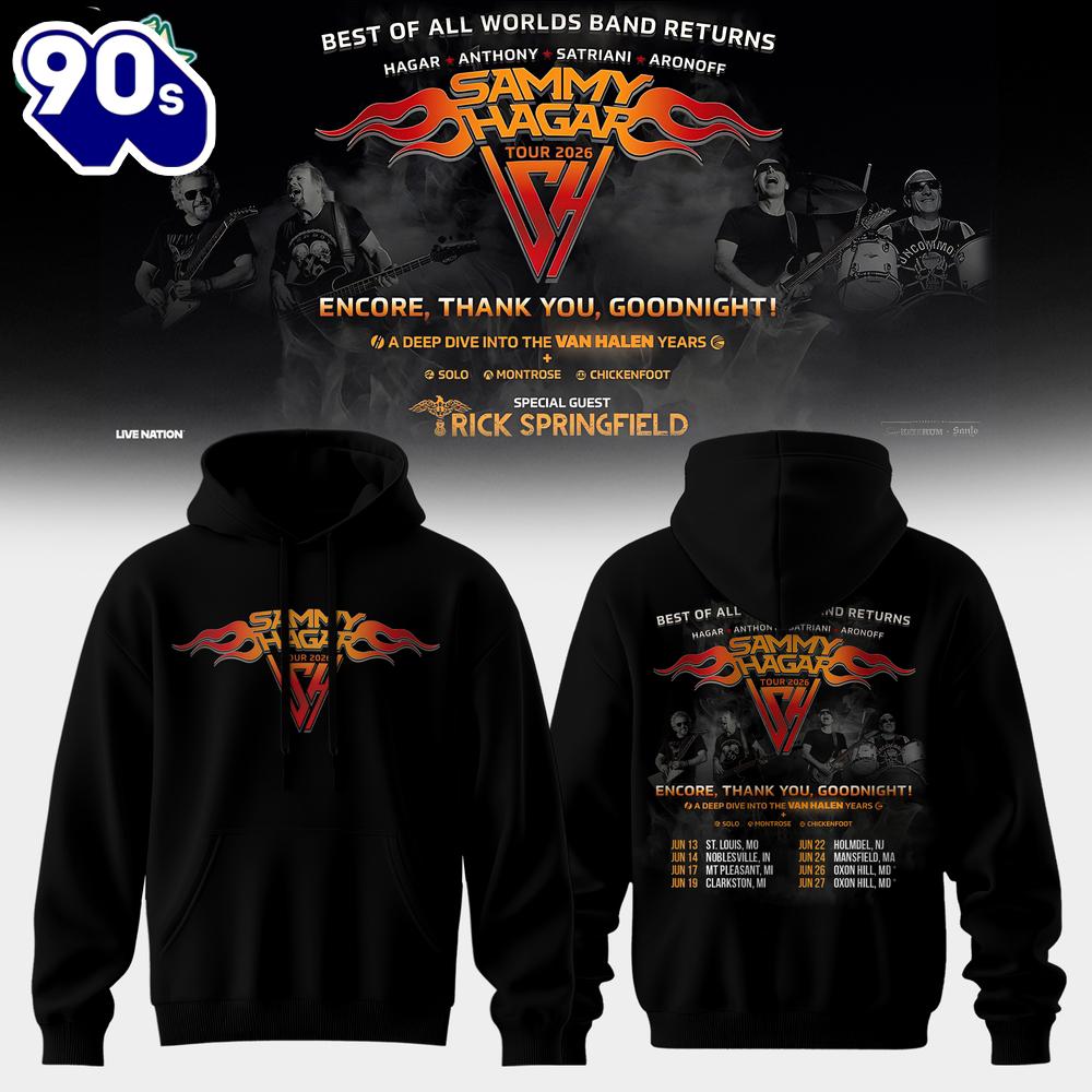 Sammy Hagar U.S. Tour 2026 Hoodie – Encore, Thank You, Goodnight! Sammy Hagar U.S. Tour 2026 Hoodie – Encore, Thank You, Goodnight!