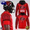 San Diego State Aztecs Football Red Black Tribal Pullover 2026 Hoodie, Sport Trend 3D Shirt