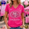 San Francisco 49ers 2026 NFL Tackle Breast Cancer V neck T Shirt, NFL Fan V Neck Shirt