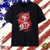San Francisco 49ers and Utah Utes Ripped Logo T Shirt, Viral 2D Graphic Tee