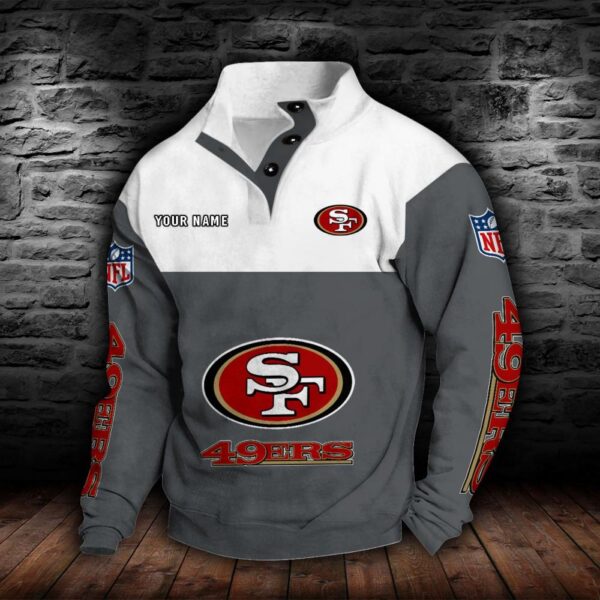 San Francisco 49ers Double Breasted Stand Collar Hoodie