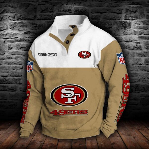 San Francisco 49ers Double Breasted Stand Collar Hoodie