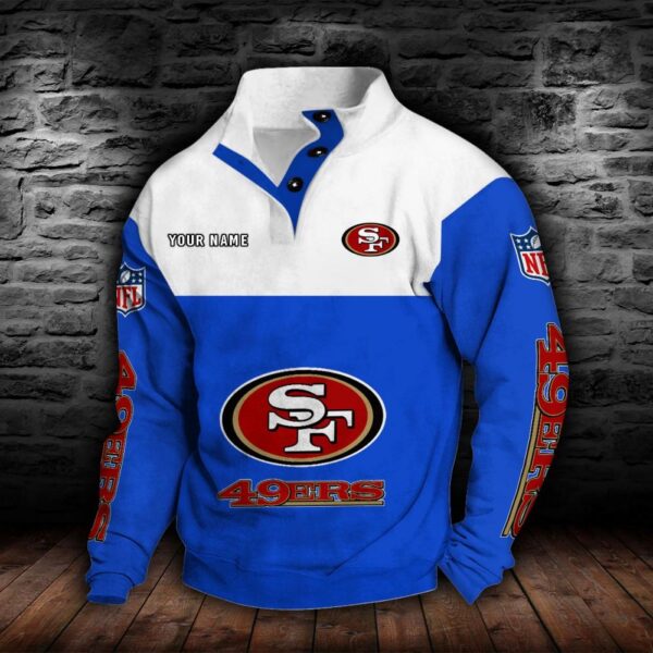 San Francisco 49ers Double Breasted Stand Collar Hoodie