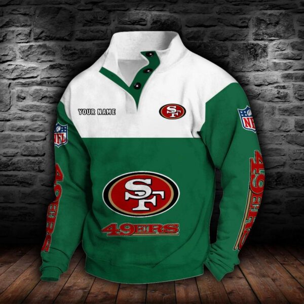 San Francisco 49ers Double Breasted Stand Collar Hoodie