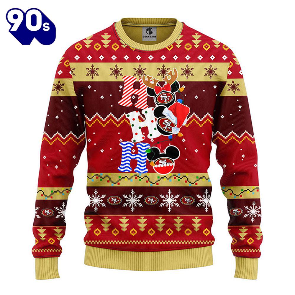 San Francisco 49ers HoHoHo Mickey Christmas Ugly Sweater Gift Christmas San Francisco 49ers HoHoHo Mickey Christmas Ugly Sweater Gift Christmas