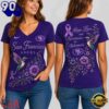 San Francisco 49ers NFL Alzheimer’s Awareness Month V neck T Shirt, NFL Fan V Neck Shirt