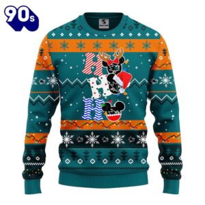 San Jose Sharks Hohoho Mickey Christmas Ugly Sweater