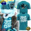San Jose Sharks Turn It All Teal Mascot 2026 T Shirt, Sport Trend 3D Shirt