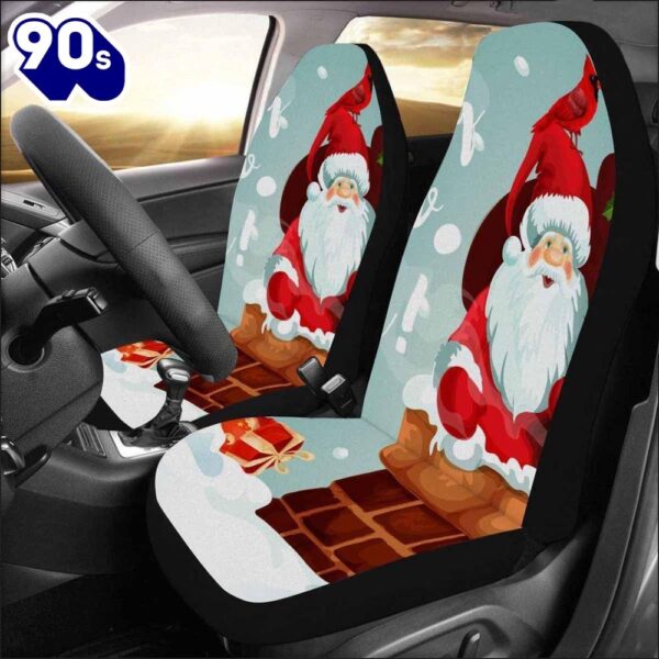 Santa Claus Climbs The Chimney Car Seat Covers  Gift Xmas