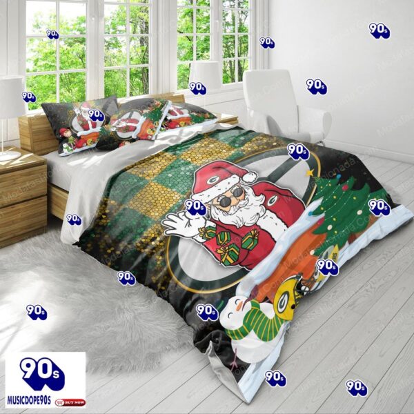 Santa Claus NFL Green Bay Packers Christmas Bedding Sets