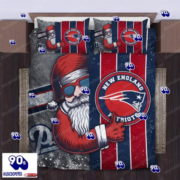 Santa Claus NFL New England Patriots Christmas Bedding Sets V1