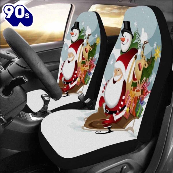 Santa Claus Snowman And Red Nosed Reindeer Car Seat Covers  Gift Xmas