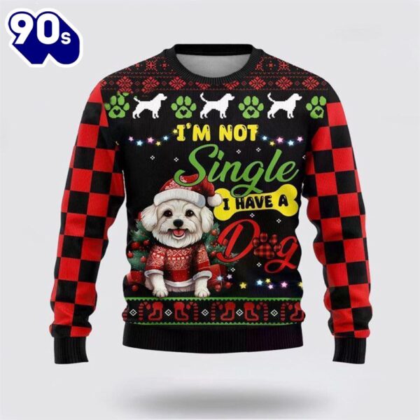 Merry Christmas  Santa Maltese Dog Ugly Christmas Sweater For Men And Women