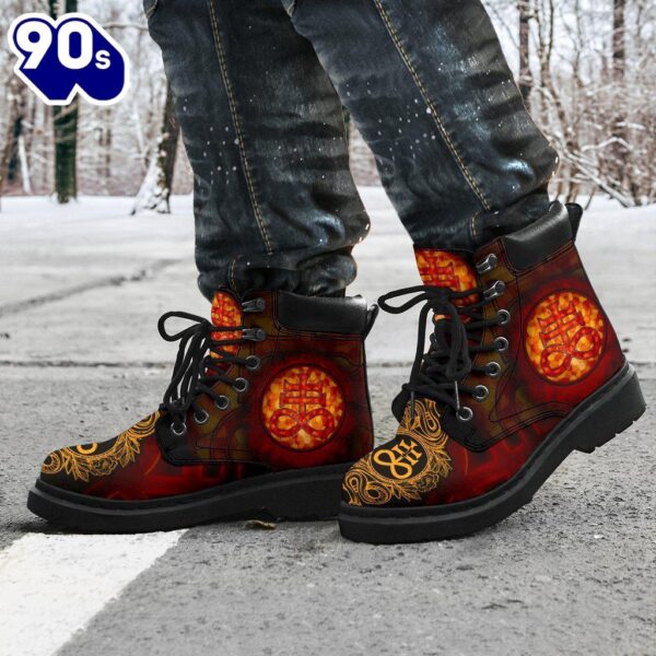 Satanic Brimstone Leather Boots Shoes Gift Idea