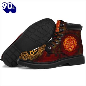 Satanic Brimstone Leather Boots Shoes Gift Idea
