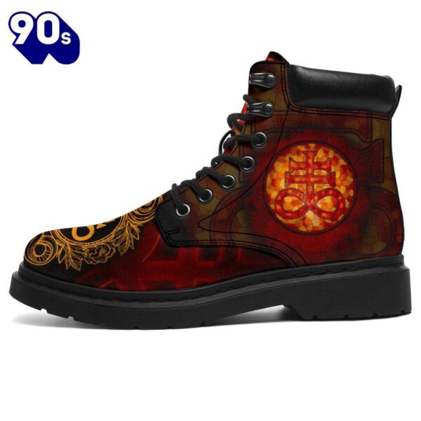 Satanic Brimstone Leather Boots Shoes Gift Idea