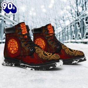 Satanic Brimstone Leather Boots Shoes Gift Idea