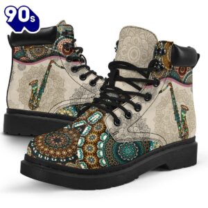 Saxophone Vintage Mandala Asboot New Version All Season Boots