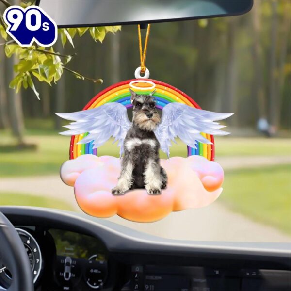Schnauzer With Angel Wings Memorial Ornament, Gift For Christmas