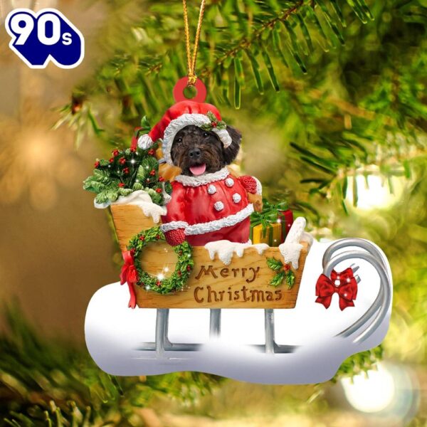Schnoodle Merry Christmas Ornament, Gift For Christmas