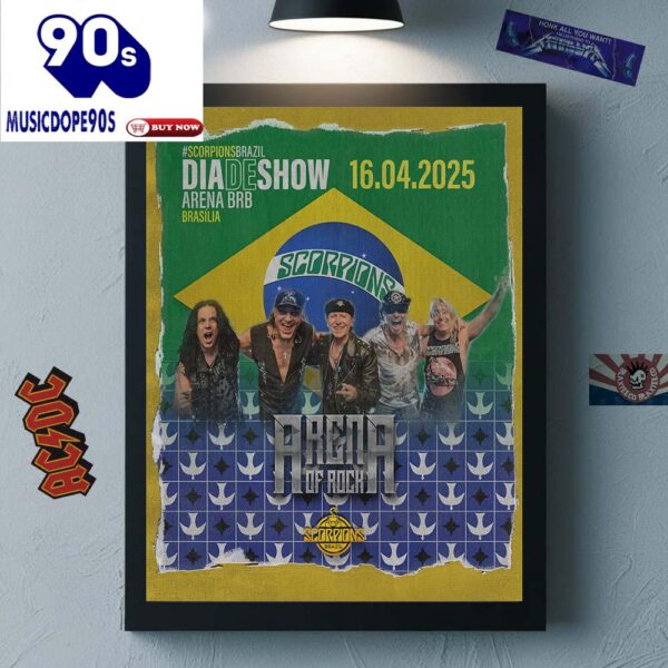 Scorpions Arena Of Rock Brazil 2025 Dia De Arena BRB On April 16 2025 Brazil Flag Canvas